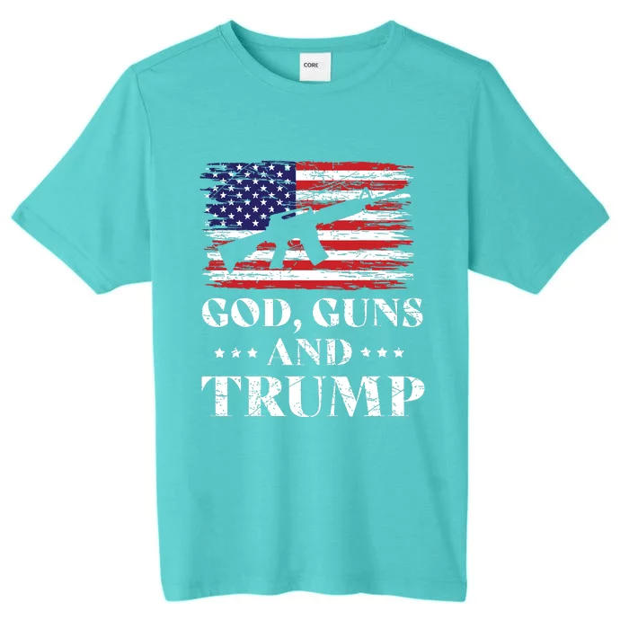 God Guns And Trump Donald Trump For President 2020 ChromaSoft Performance T-Shirt