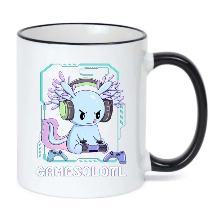 Gamesolotl Gamer Axolotl Funny Cute Black Color Changing Mug