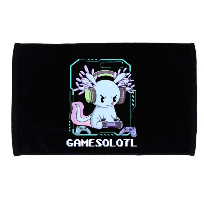 Gamesolotl Gamer Axolotl Funny Cute Microfiber Hand Towel