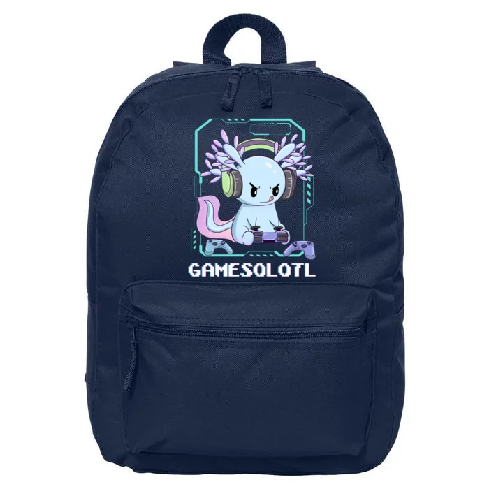 Gamesolotl Gamer Axolotl Funny Cute 16 in Basic Backpack