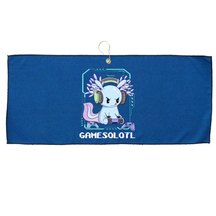 Gamesolotl Gamer Axolotl Funny Cute Large Microfiber Waffle Golf Towel