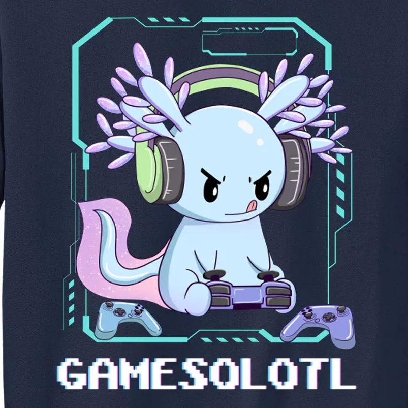 Gamesolotl Gamer Axolotl Funny Cute Tall Sweatshirt