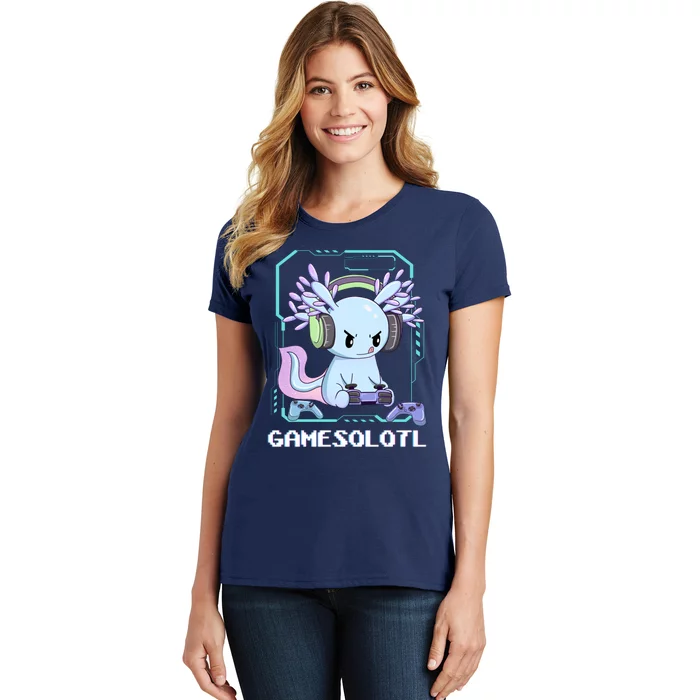 Gamesolotl Gamer Axolotl Funny Cute Women's T-Shirt