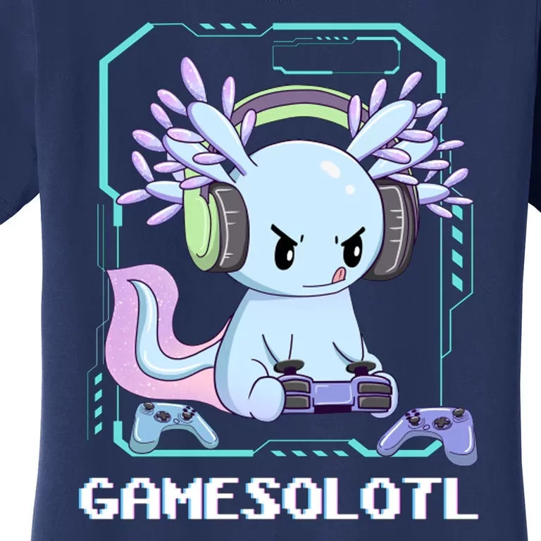 Gamesolotl Gamer Axolotl Funny Cute Women's T-Shirt