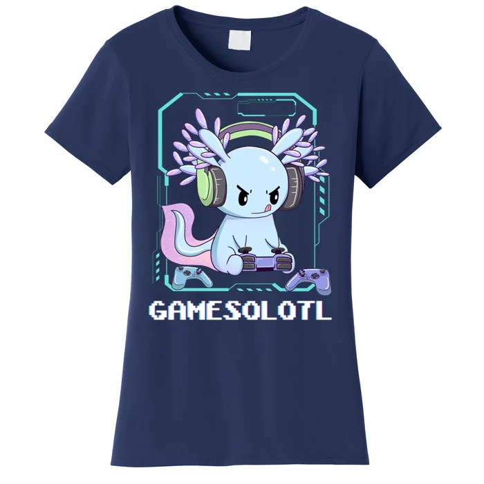 Gamesolotl Gamer Axolotl Funny Cute Women's T-Shirt