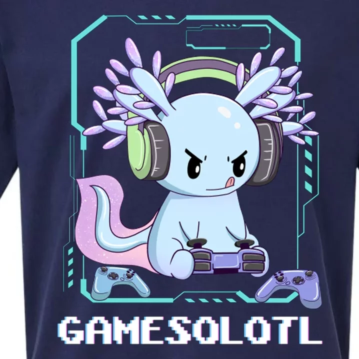 Gamesolotl Gamer Axolotl Funny Cute Sueded Cloud Jersey T-Shirt