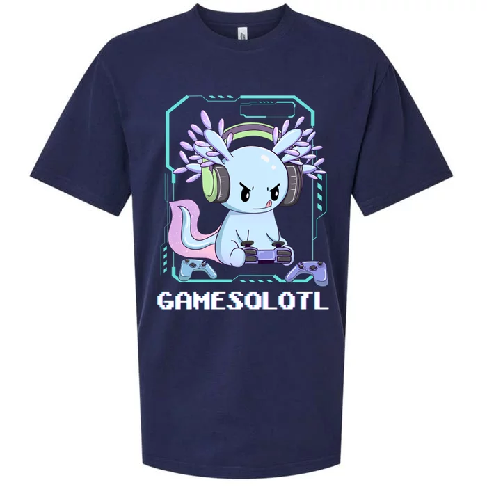 Gamesolotl Gamer Axolotl Funny Cute Sueded Cloud Jersey T-Shirt