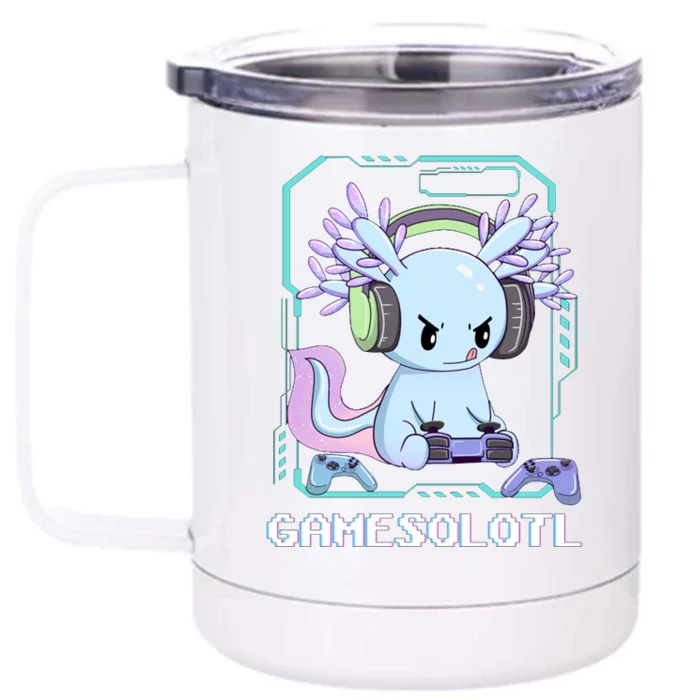 Gamesolotl Gamer Axolotl Funny Cute Front & Back 12oz Stainless Steel Tumbler Cup