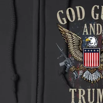 God Guns And Trump 2nd Amendment Flag Ar15 American Flag Full Zip Hoodie