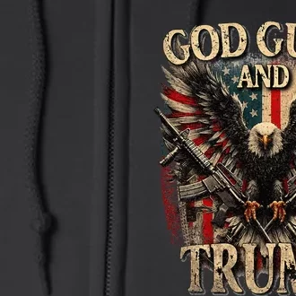 God Guns And Trump 2nd Amendment Flag Eagle American Flag Full Zip Hoodie