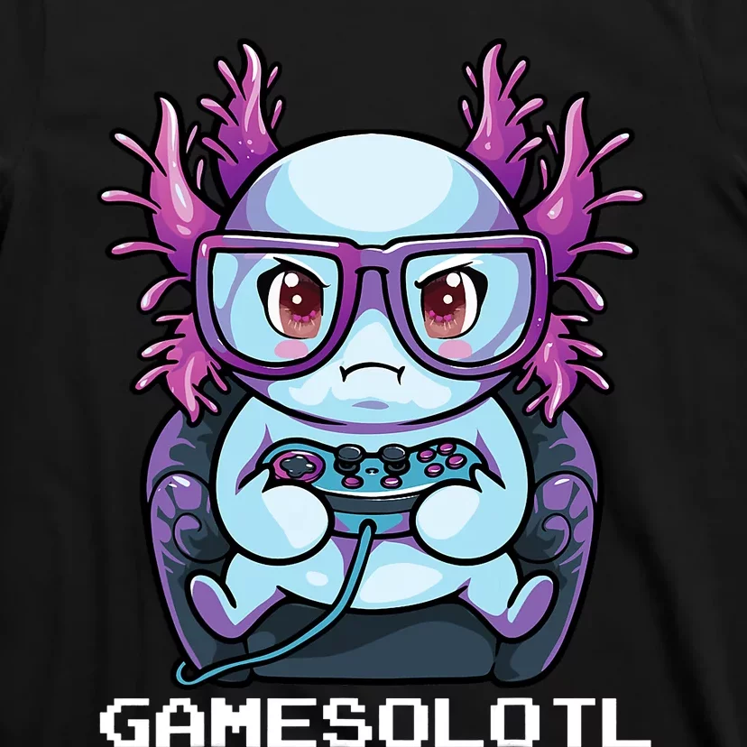 Gamesolotl Gamer Axolotl Fish Gaming Video Gamer Anime T-Shirt