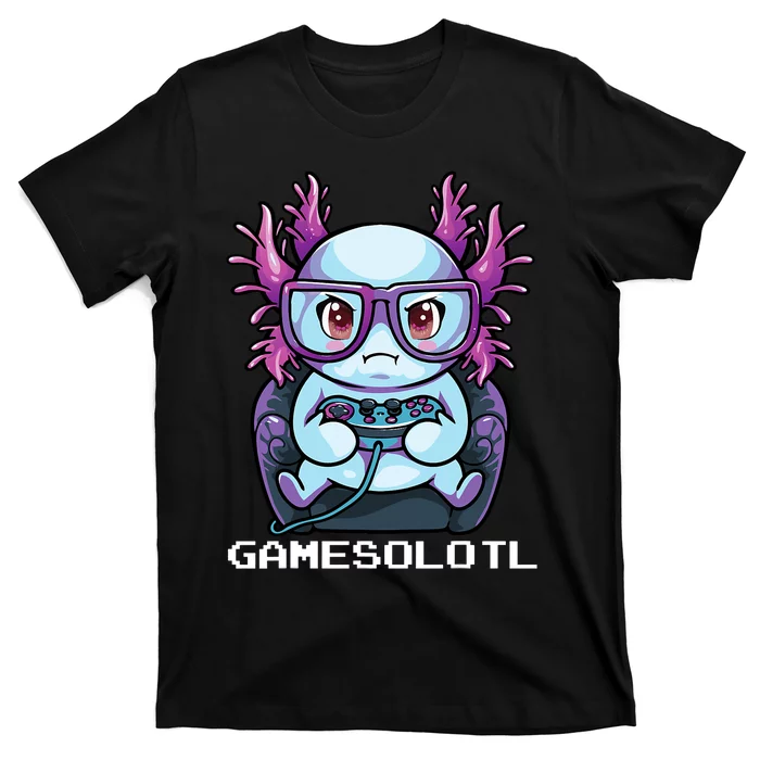 Gamesolotl Gamer Axolotl Fish Gaming Video Gamer Anime T-Shirt