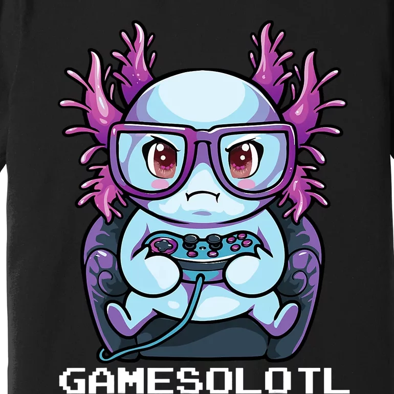 Gamesolotl Gamer Axolotl Fish Gaming Video Gamer Anime Premium T-Shirt