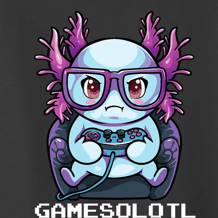 Gamesolotl Gamer Axolotl Fish Gaming Video Gamer Anime Toddler T-Shirt