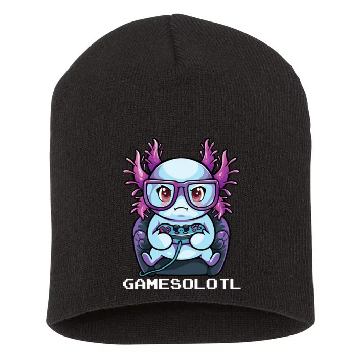 Gamesolotl Gamer Axolotl Fish Gaming Video Gamer Anime Short Acrylic Beanie