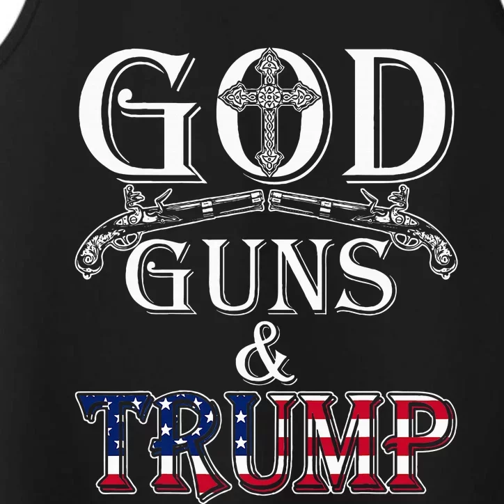 God Guns And Trump 2nd Amendment Trump 45 Performance Tank