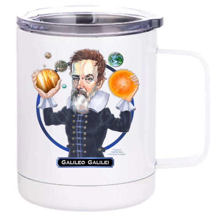 Galileo Galilei Astronomer Front & Back 12oz Stainless Steel Tumbler Cup