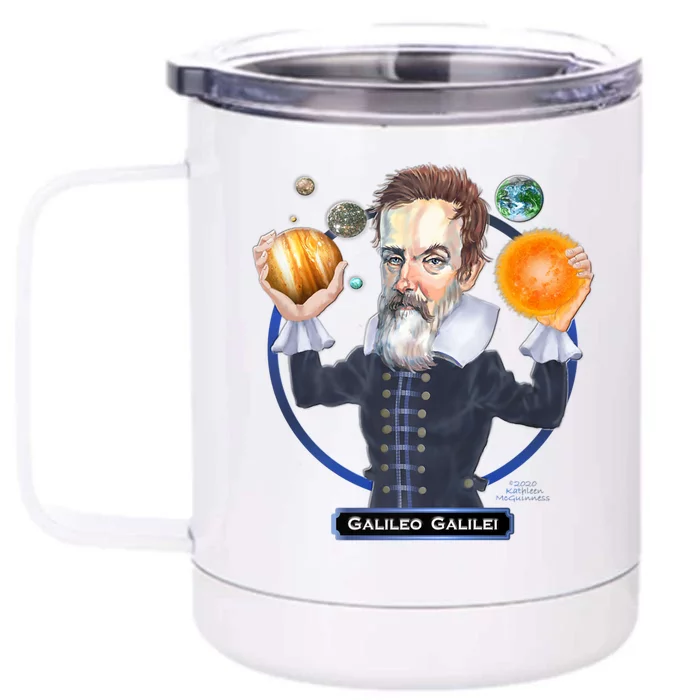 Galileo Galilei Astronomer Front & Back 12oz Stainless Steel Tumbler Cup