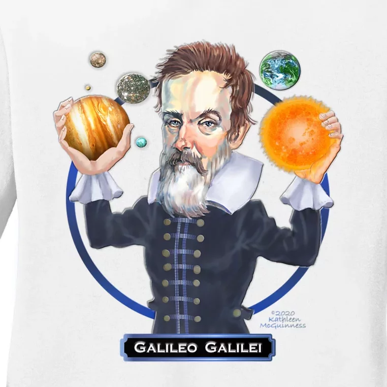 Galileo Galilei Astronomer Ladies Long Sleeve Shirt