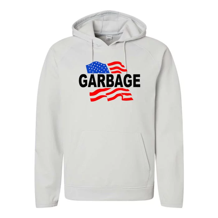 Garbage Garbage America Flag Performance Fleece Hoodie