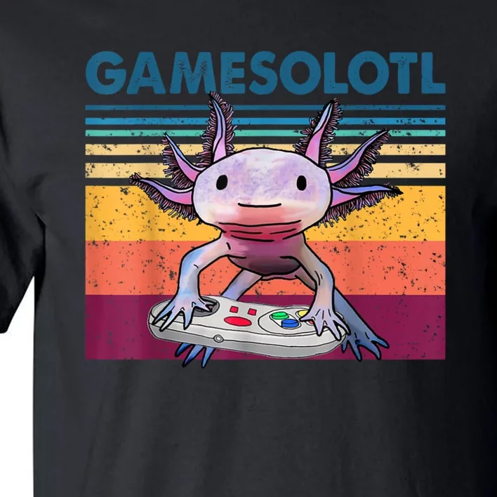 Gamesolotl Gamer Axolotl Fish Playing Video Games Tall T-Shirt