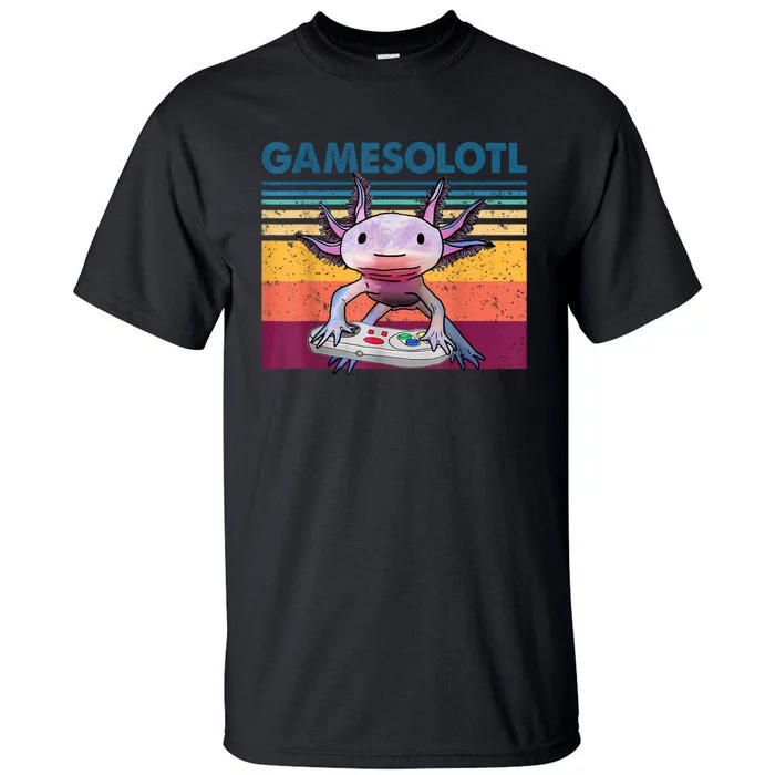 Gamesolotl Gamer Axolotl Fish Playing Video Games Tall T-Shirt