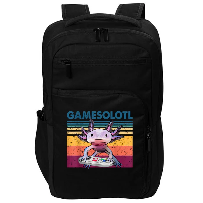 Gamesolotl Gamer Axolotl Fish Playing Video Games Impact Tech Backpack