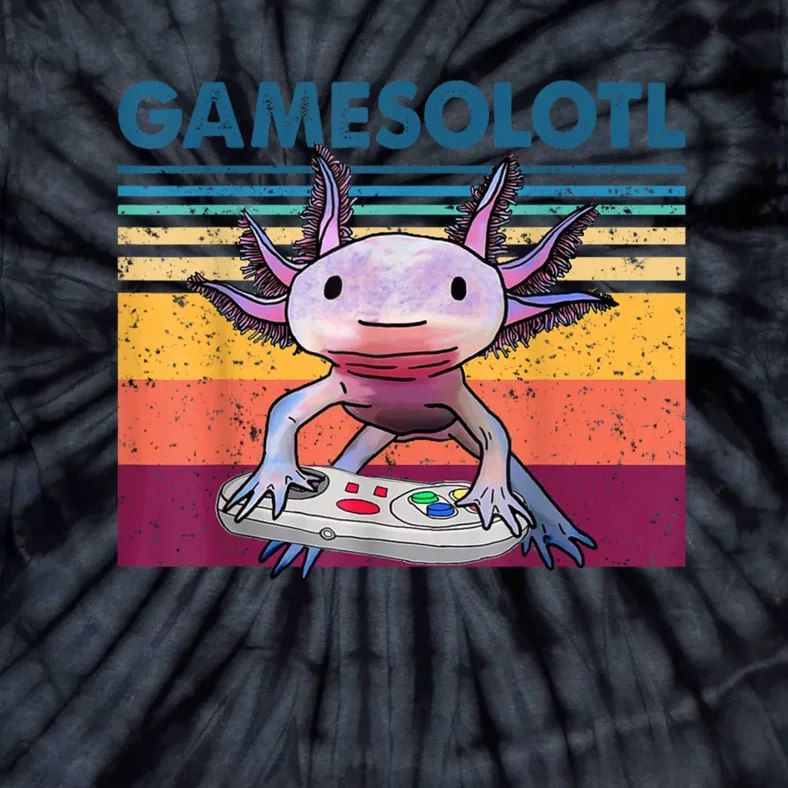 Gamesolotl Gamer Axolotl Fish Playing Video Games Tie-Dye T-Shirt