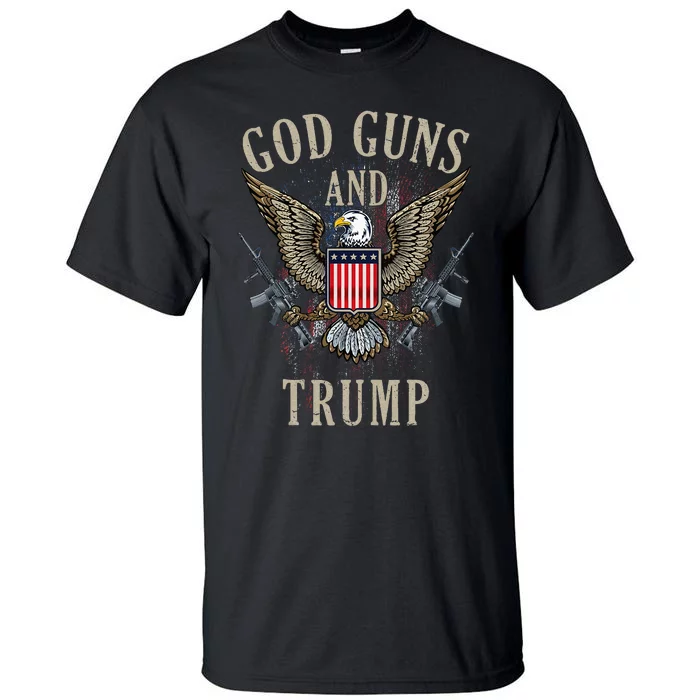 God Guns And Trump 2nd Amendment Flag Ar15 American Flag Tall T-Shirt