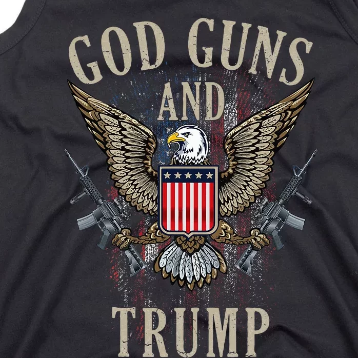 God Guns And Trump 2nd Amendment Flag Ar15 American Flag Tank Top