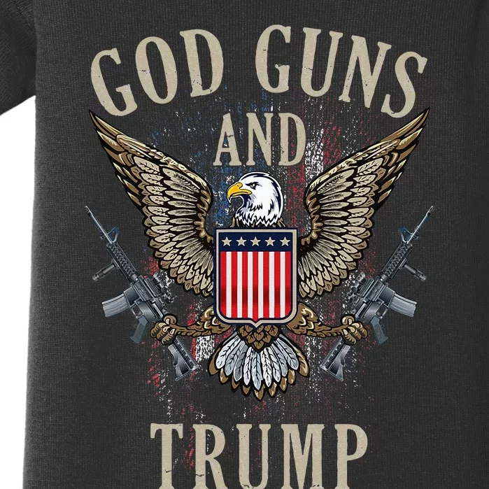 God Guns And Trump 2nd Amendment Flag AR15 American Flag Baby Bodysuit