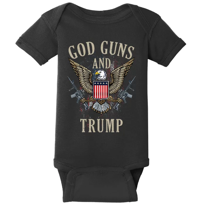 God Guns And Trump 2nd Amendment Flag AR15 American Flag Baby Bodysuit