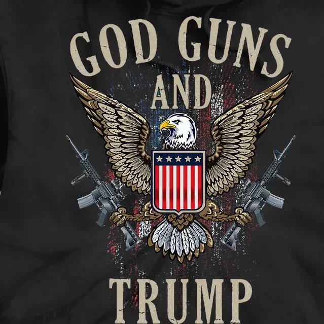 God Guns And Trump 2nd Amendment Flag AR15 American Flag Tie Dye Hoodie