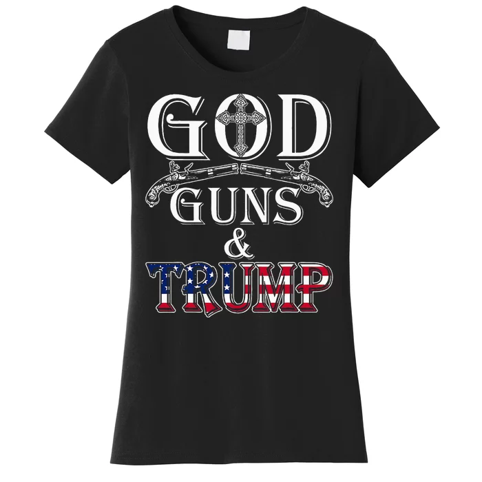 God Guns And Trump 2nd Amendment Trump 45 Women's T-Shirt