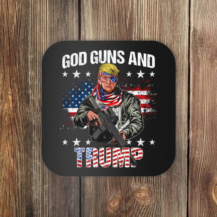 God Guns And Trump 2nd Amendment Flag Ar15 American Flag Coaster