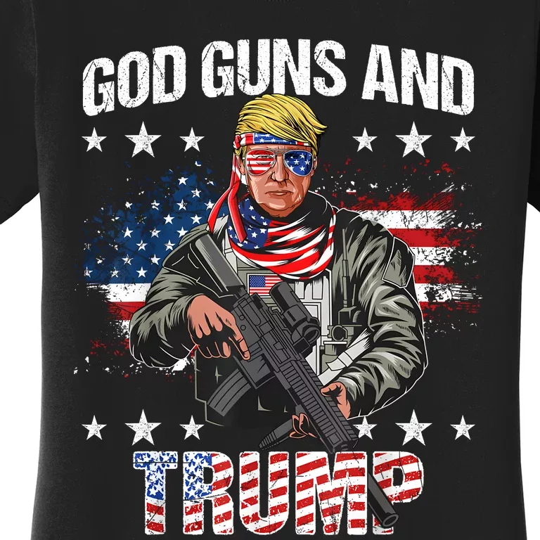 God Guns And Trump 2nd Amendment Flag Ar15 American Flag Women's T-Shirt