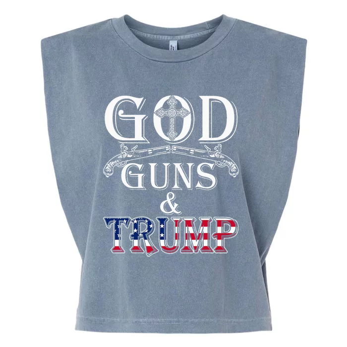 God Guns And Trump 2nd Amendment Trump 45 Garment-Dyed Women's Muscle Tee