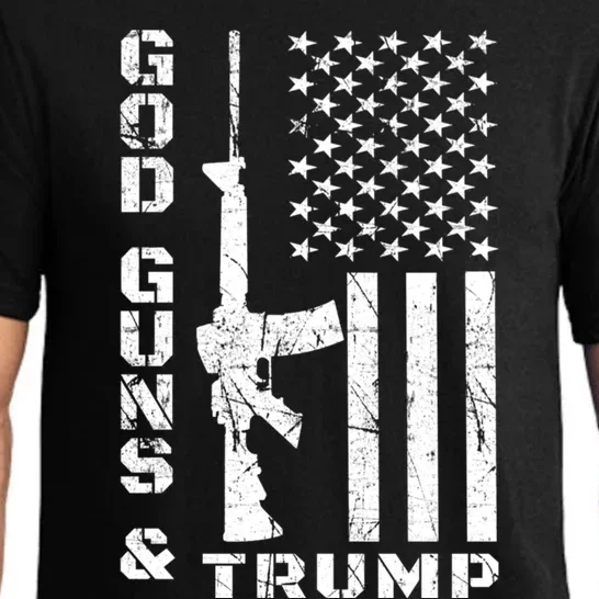 God Guns And Trump Cool Gift 2nd Amendment Flag Ar15 Gift Pajama Set