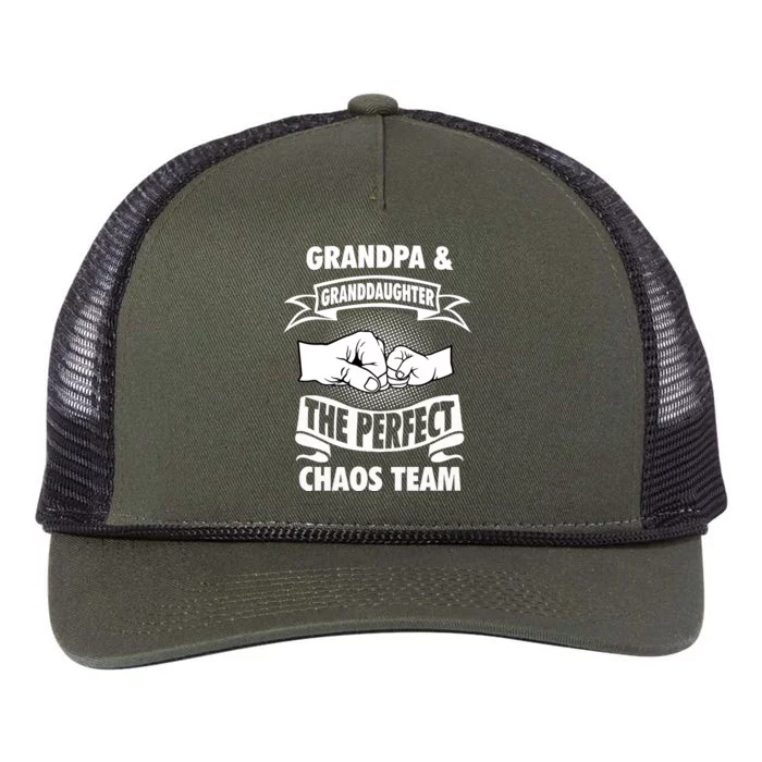 Grandpa Granddaughter A Perfect Chaos Team Gift Retro Rope Trucker Hat Cap