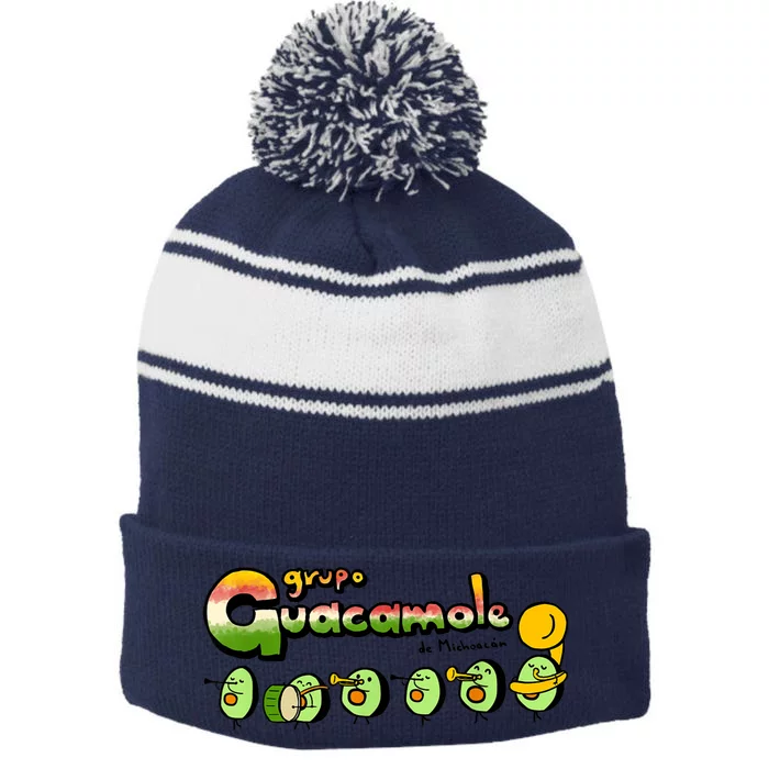 Guacamole Group Avocado Music Group Stripe Pom Pom Beanie