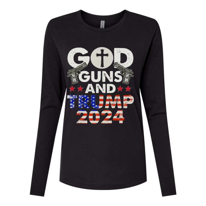 God Guns And Trump 2024 Election Womens Cotton Relaxed Long Sleeve T-Shirt