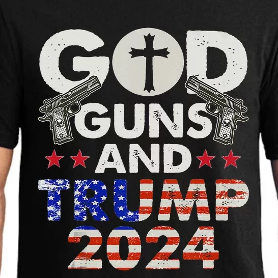 God Guns And Trump 2024 Election Pajama Set