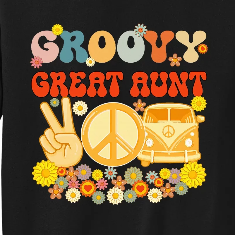 Groovy Great Aunt Retro Matching Family Baby Shower Mother Tall Sweatshirt