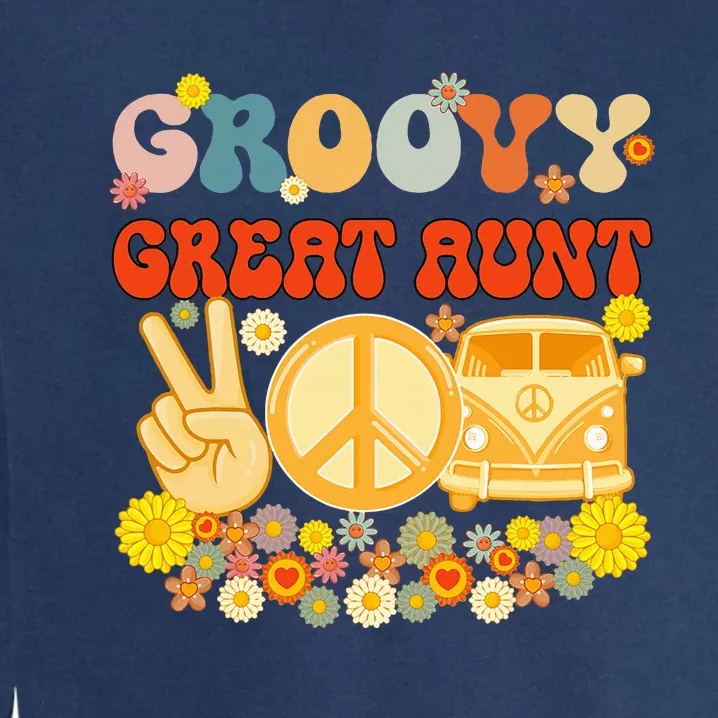 Groovy Great Aunt Retro Matching Family Baby Shower Mother Garment-Dyed Sweatshirt