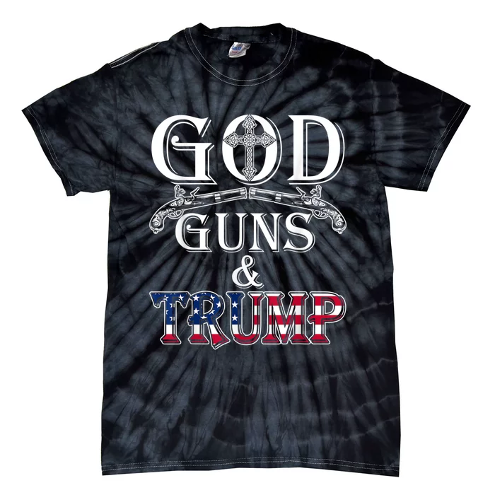 God Guns And Trump 2nd Amendment Tie-Dye T-Shirt