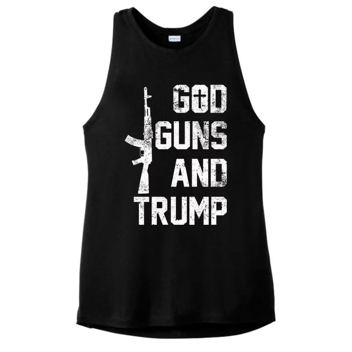 God Guns And Trump Gift For Donald Trump Supporters On PresidentS Day Ladies Tri-Blend Wicking Tank