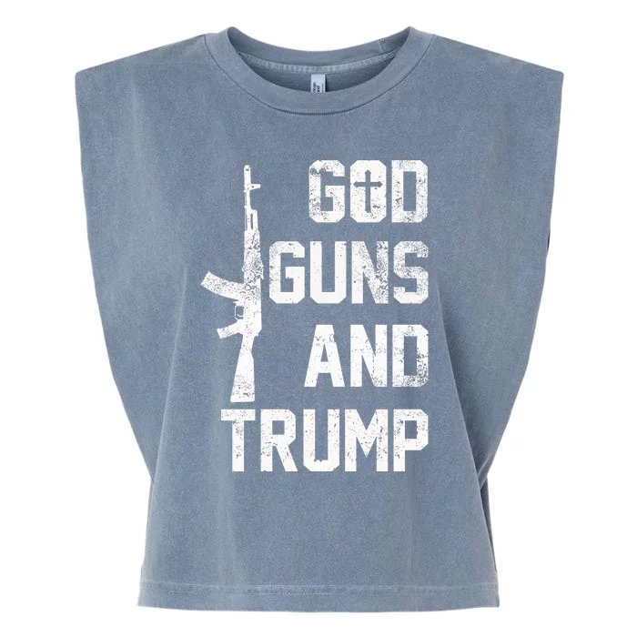 God Guns And Trump Gift For Donald Trump Supporters On PresidentS Day Garment-Dyed Women's Muscle Tee