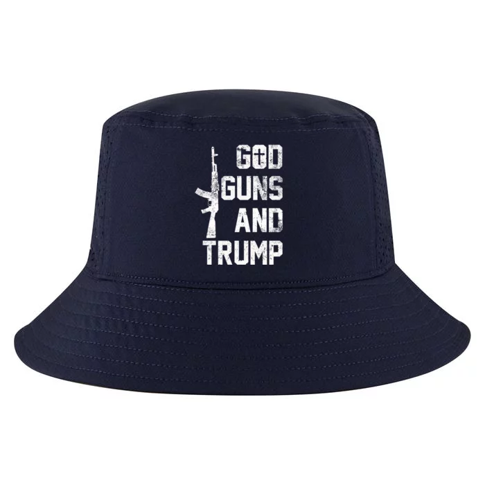 God Guns And Trump Gift For Donald Trump Supporters On PresidentS Day Cool Comfort Performance Bucket Hat