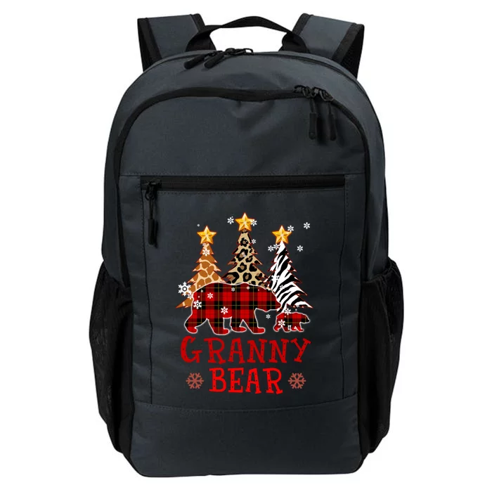 Grandma Granny Bear Xmas Tree Pj Leopard Buffalo Plaid Gift Daily Commute Backpack