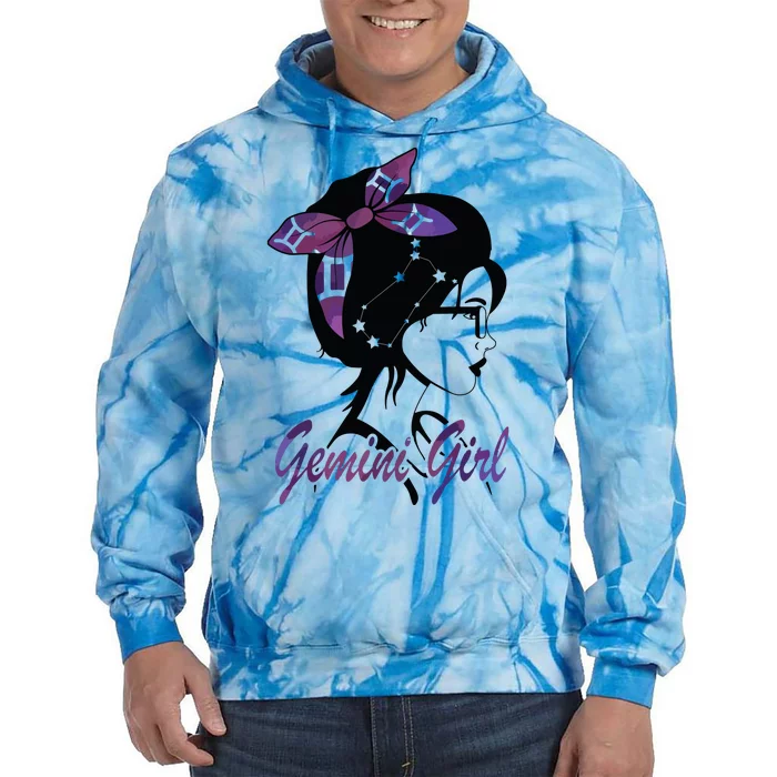 Gemini Girl Birthday Gemini Woman Zodiac Sign Tie Dye Hoodie